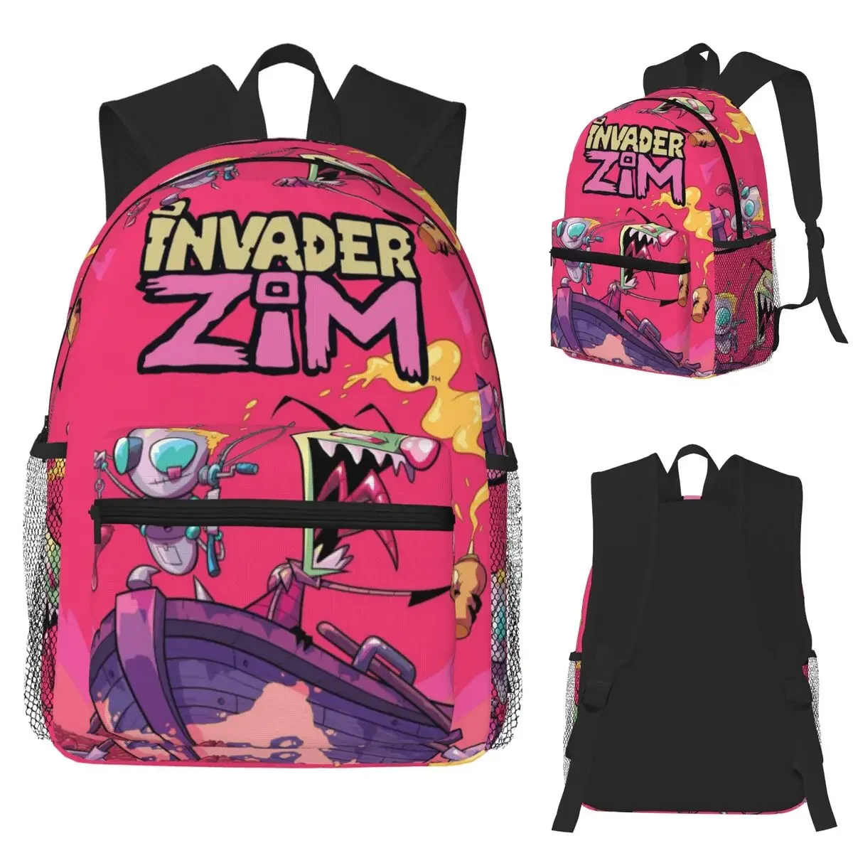 Invader Zim Student Backpack School Bag Hiking Travel Daypack for Boys Girls Fashion Bookbag Shoulder Bags