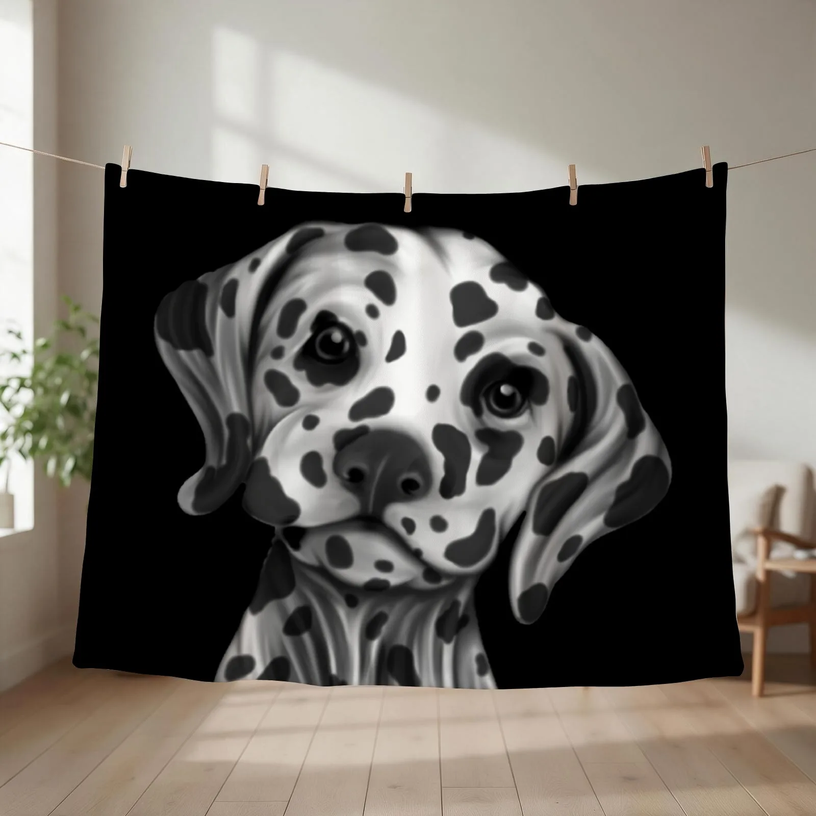Dalmatian Painting Throw Blanket couch cozy soft plush fuzzy picnic outdoor blanket