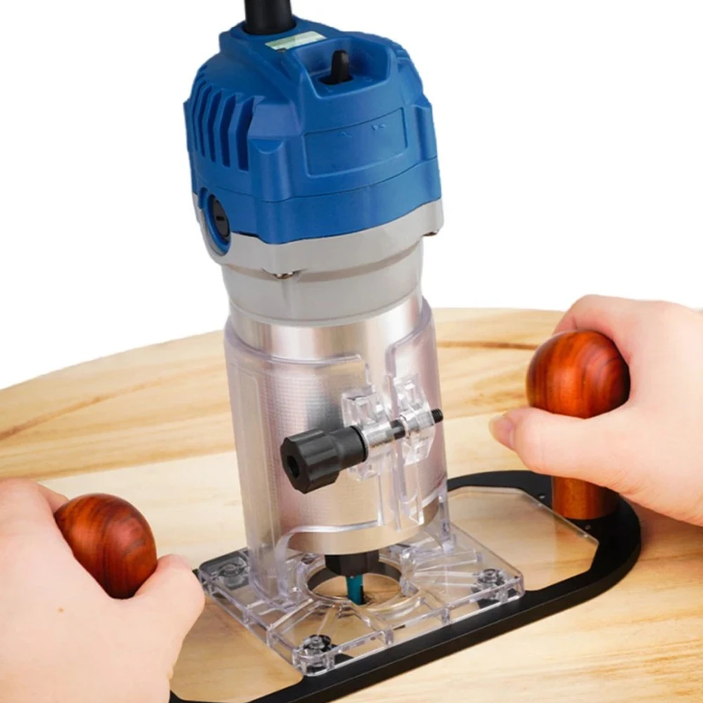 

Wood Tool set Wood Router Base For Edge Guide-Woodworking Trimming Machine Trimming Machine Base Aluminum Alloy + Acrylic set