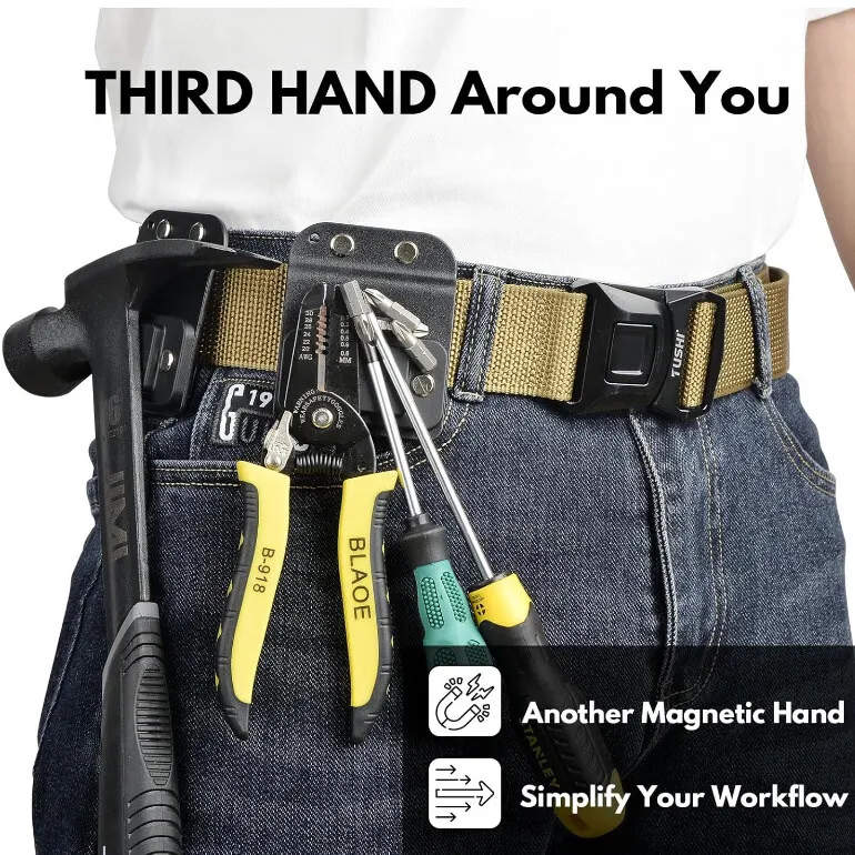 

BOLTIFY Magnetic Tool Holder - Strong Clip-On Belt Magnet Holster for Screws Nails Hammer Sockets Pliers Screw Driver Trowel