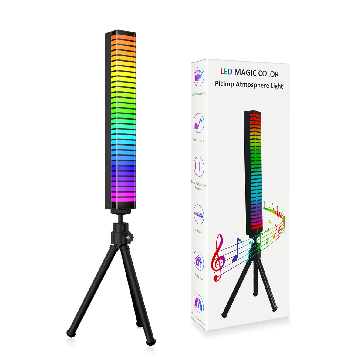 

Smart APP Control Rechargeable 3D new upgrade Sound Control rgb Rhythm Recognition Light bar for Family Parties Games