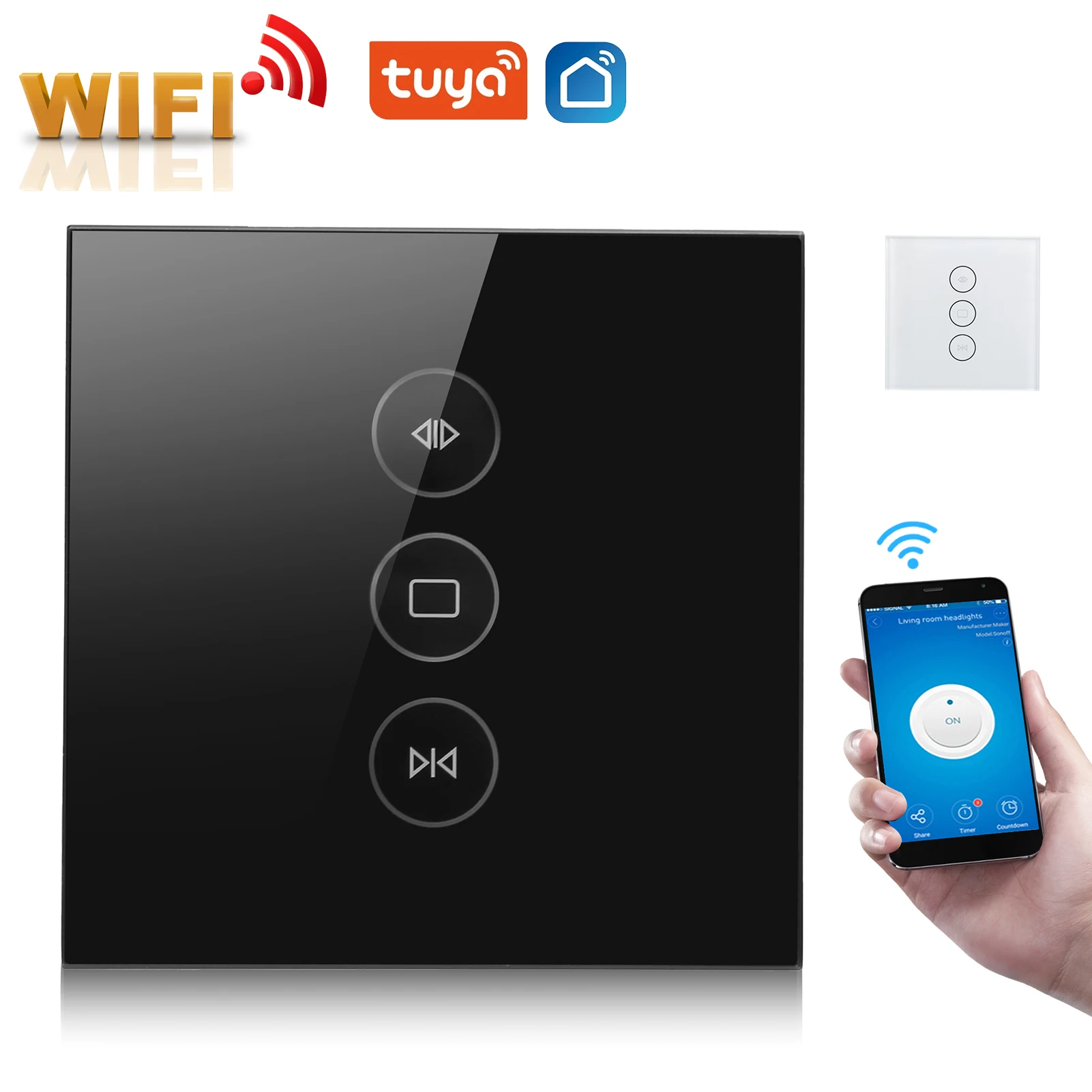 

Роликовая жалюзи, умная Wi-Fi занавеска, сенсорная панель, таймер, приложение, голосовое управление для Google Home, вилка европейского стандарта, 110‐240 В