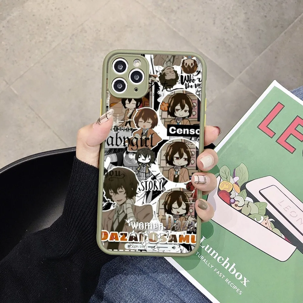 Anime Bungou Stray Dogs Dazai Osamu Phone Case for iPhone 14 11 12 13 Mini Pro Max 8 7 Plus X XR XS MAX Translucent Matte Cover