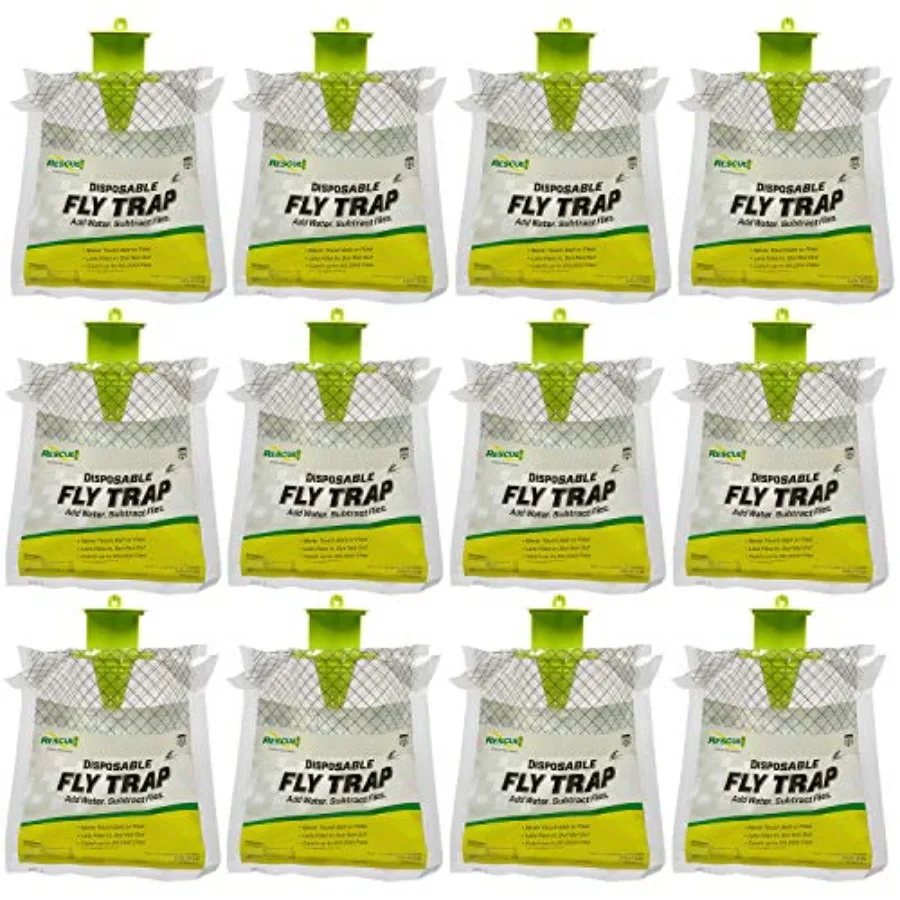 

Outdoor Disposable Fly Trap Hanging Fly Catcher with Attractant Bait, Fly Bag for Patio, Yard, Trash Farm Areas Easy-to-Use Out
