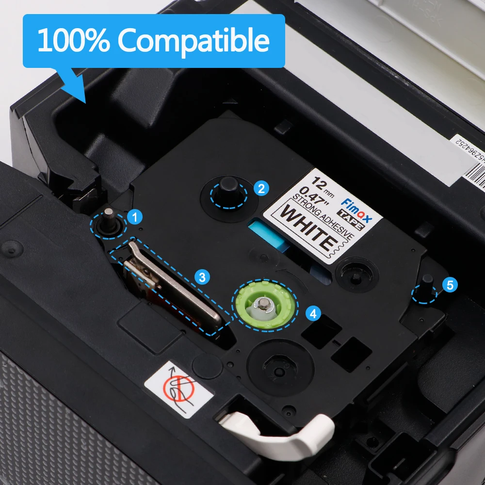 Cassette Label Tape Compatible for Brother Ptouch Labeling Maker TZE231 Laminated Ribbons Tape for PT-H100 PT-H110 Label Printer