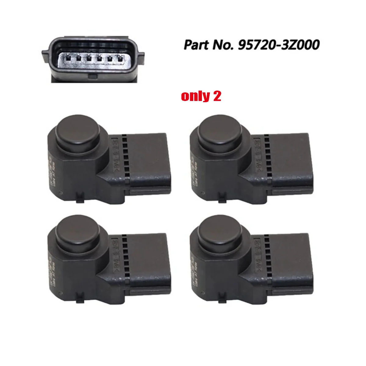 2 Pcs 95720-3Z000 Car Parking Sensor for Hyundai I40 2011-2020 Assist Reverse Sensor 4MT006HCD 96890C1200