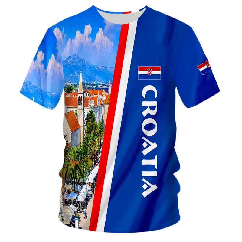 Croatia Football Cheer National Flag Summer Casual Men T-shirt Shorts Suit Custom Short-sleeved Vest Tank Top Commemorative Gift