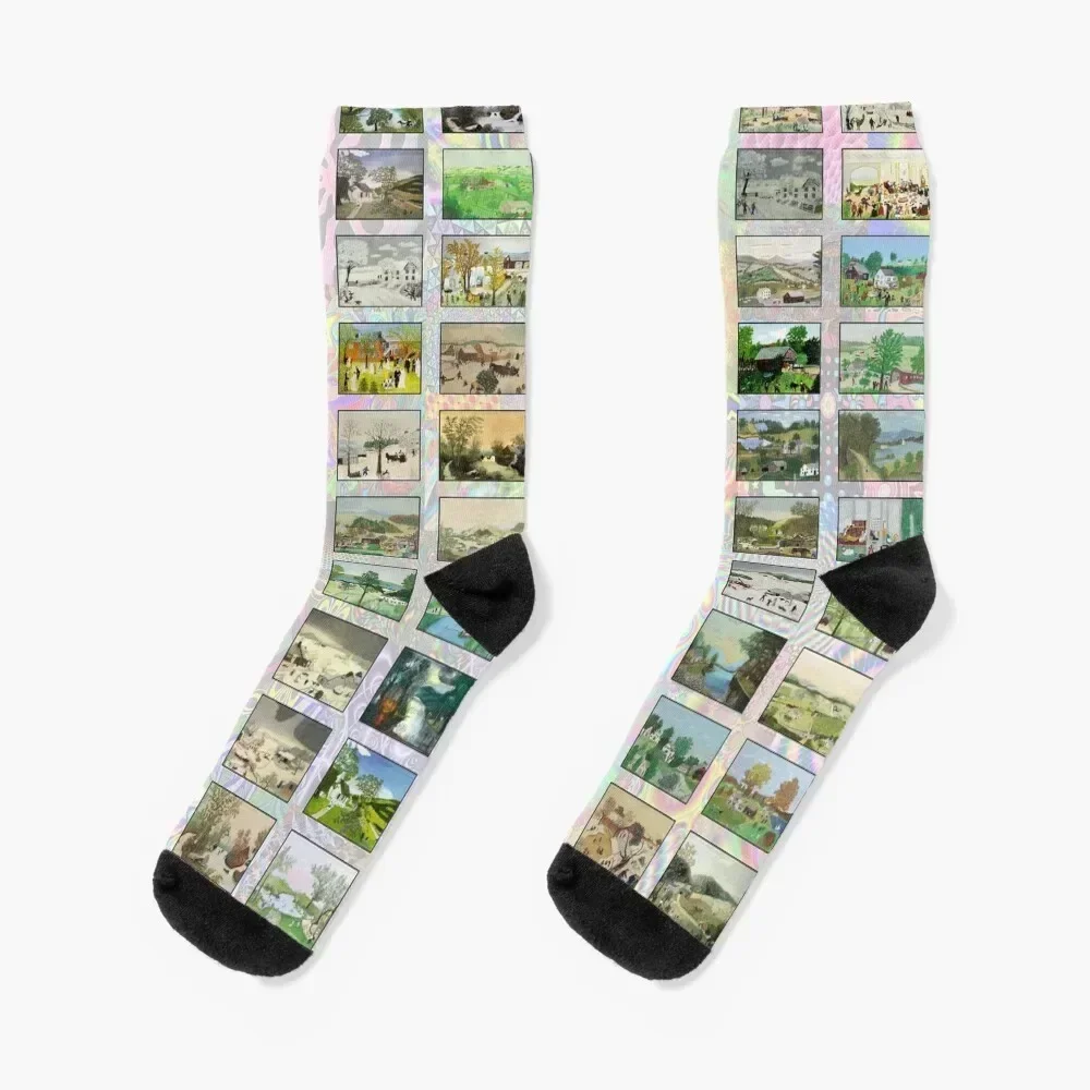 Grandma Moses Socks funny sock football sport Christmas Man Socks Women's