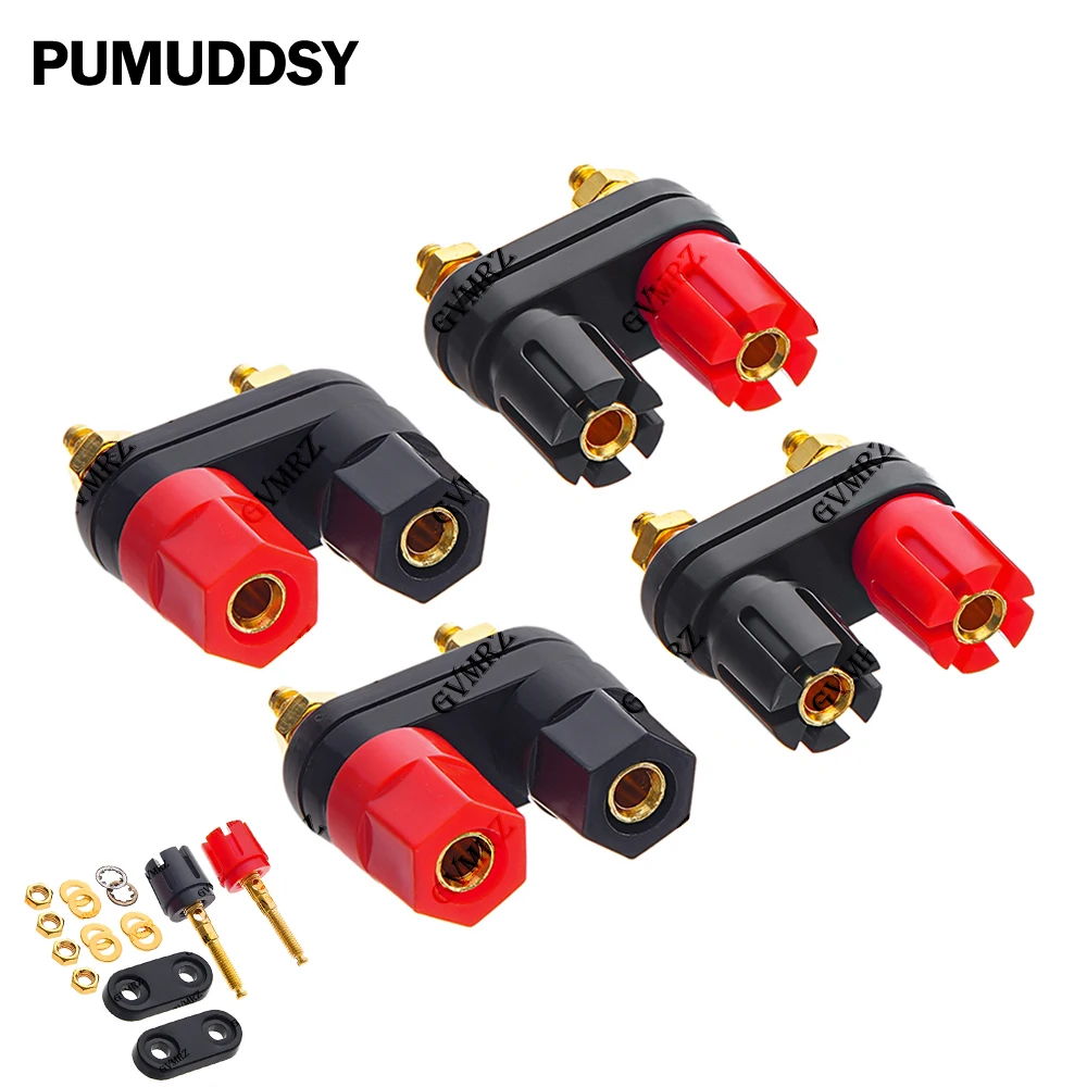 1PCS Banana plugs Couple Terminals Connector Amplifier Terminal Binding Post Banana Speaker Plug Jack copper Red Black