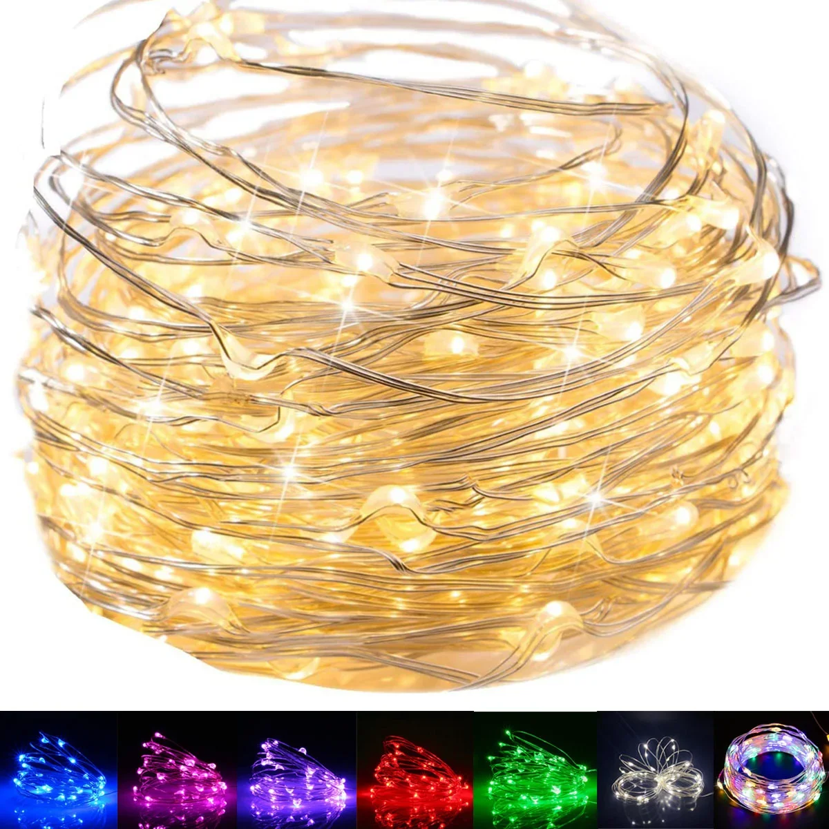 Led Fairy Lights Starry Copper Wire String  Indoor Outdoor Lamp Garland Decoration for Wedding Home Parties Christmas Holiday