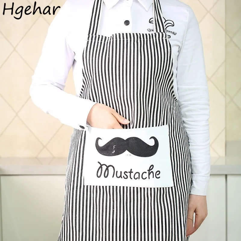 Grembiuli stampati a righe senza maniche in stile coreano semplice quotidiano retrò cucina lavori domestici abbigliamento Anti-Fouling tasche di Design alla moda