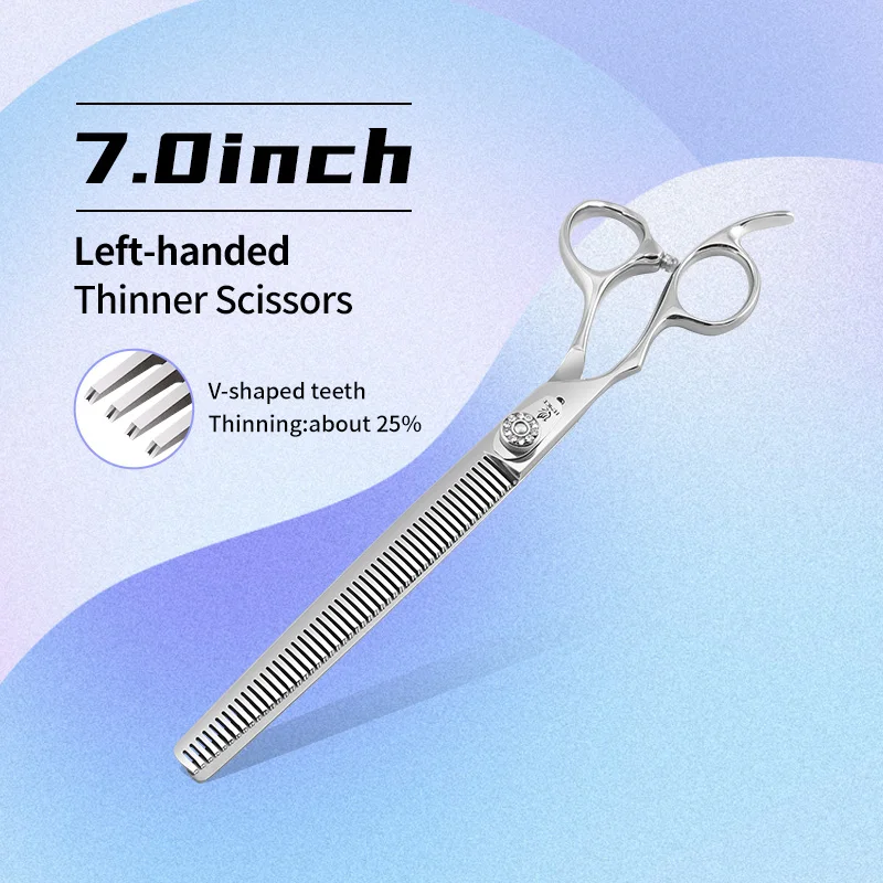 Fenice Linkshandige Professionele 7.0/7.5/8 inch JP440C Snijden Gebogen Pluizige Dunner Chunker Schaar Set Kit Hond Verzorging