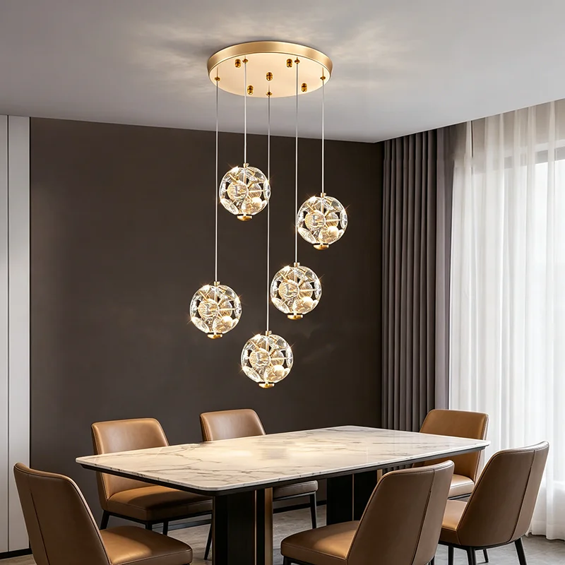 Modern crystal dining room pendant light indoor led pendant light living room indoor lighting