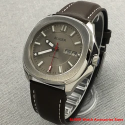 New BLIGER Grey Dial 40mm Men's Fashion Trend Automatic Watch Sapphire Glass NH36A Movement Luminous  Watch Color Dial