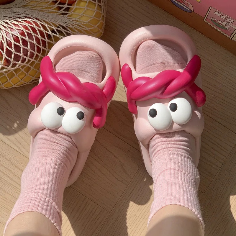 

Summer cute cartoon funny sausage mouth three-dimensional slippers men and women of the same style couples wear indoor non-slip