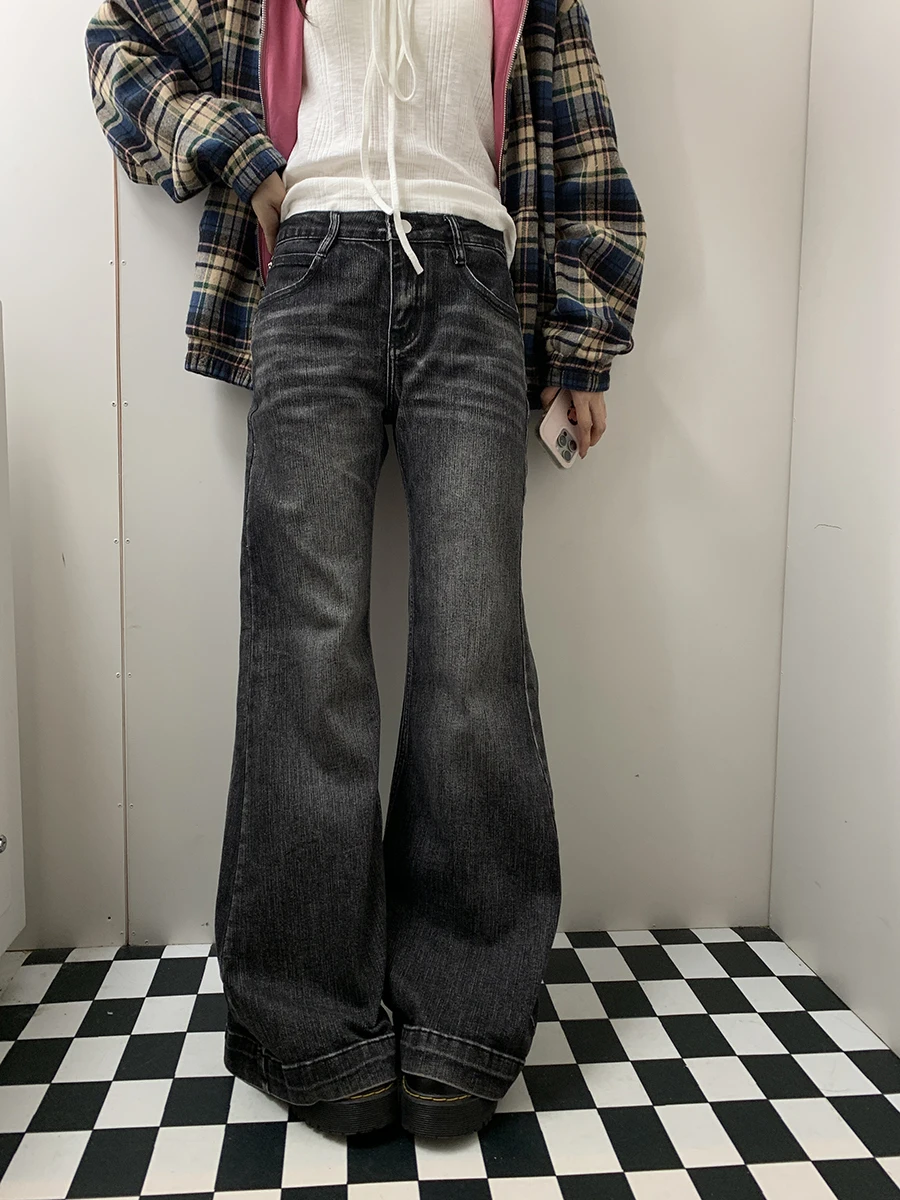 

High Waist Bell Bottom Jeans Must High Waist Super Long Leg Effect Casual Long Pants Women's Skinnny Fit Denim Jeans
