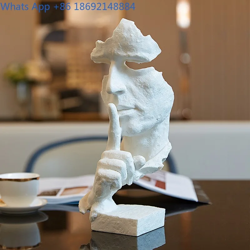 

Creative Modern Minimalist Silence Is Gold Ornament Retro Sculpture Office Living Room Artwork Desk Decoration