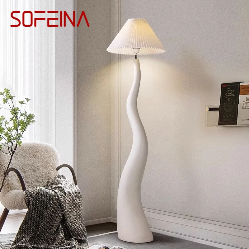 

SOFEINA Nordic Cream Style Floor Lamp French Style Living Room Bedroom Creative Curved Decorative Atmosphere