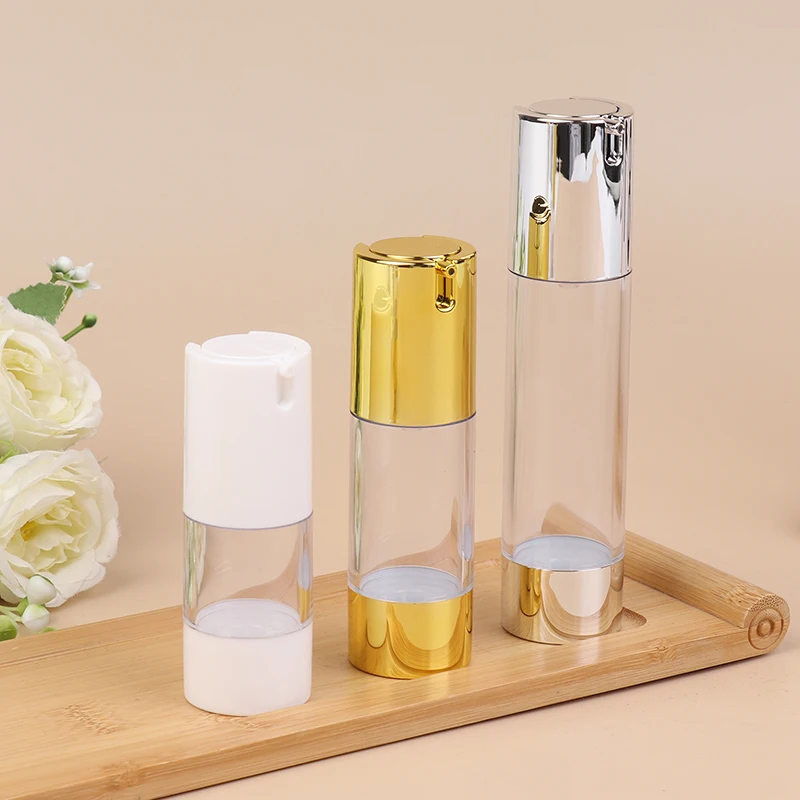 1 Stuks 15/30/50 Ml Luxe Lege Airless Pomp Flessen Mini Draagbare Vacuüm Cosmetische Lotion Behandeling Reizen container Dispenser