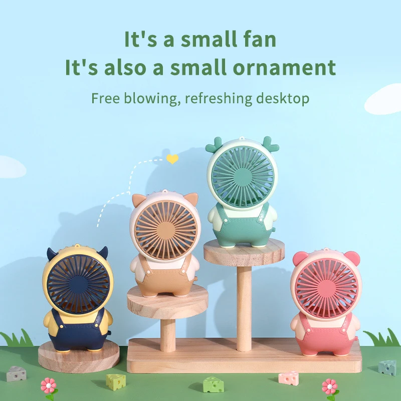 新しい漫画ハンドヘルド三速ミニ USB 充電式小型ファンデスクトップ夏の寮オフィス屋外ポータブルに適しています