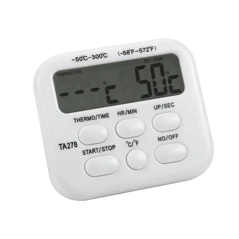 Digital Kitchen Thermometer Stainless Steel Probe Meat BBQ Food Temperature Barbecue Cooking Tools Alarm TA278