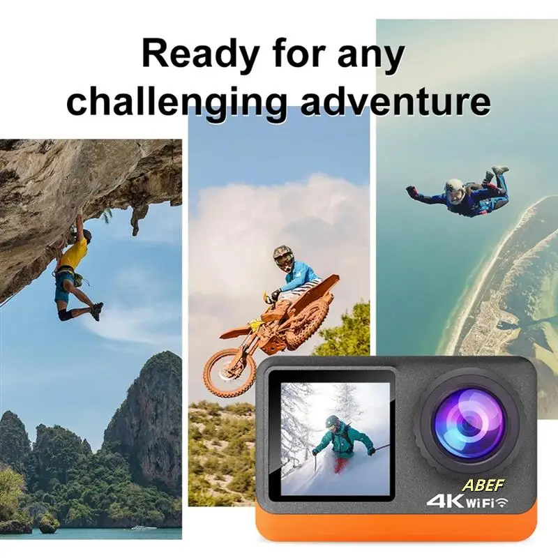

Ultra HD 4K 30FPS 16MP Wifi Action Camera Dual Screen 2.0 IPS LCD 170° Wide Angle 30M Waterproof Sport Helmet Video Cam Durable