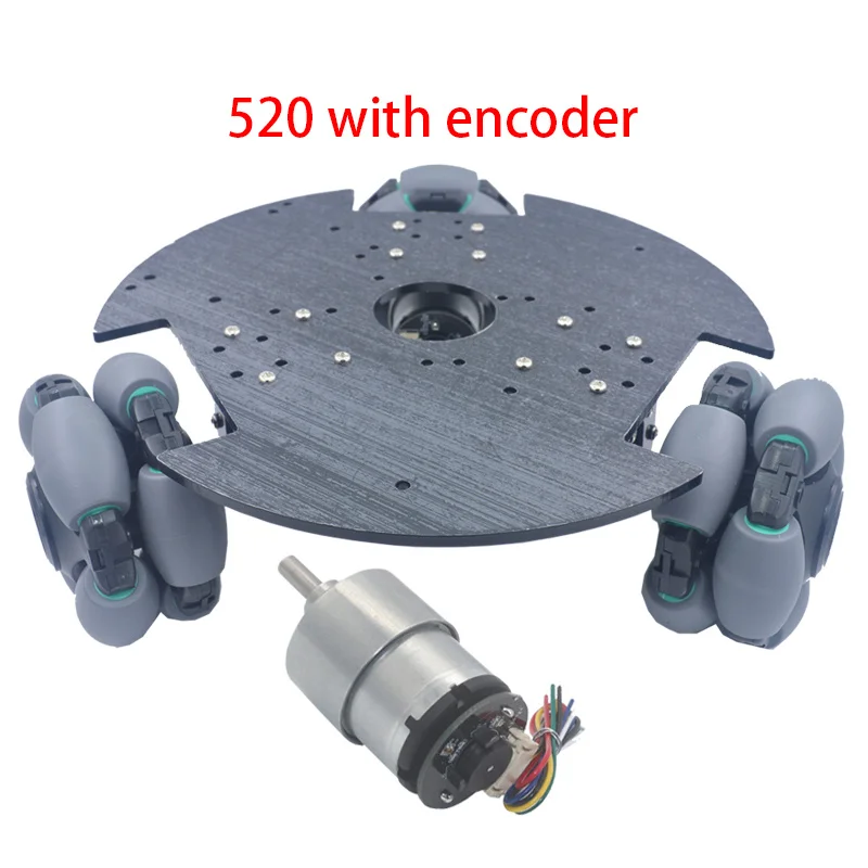 520 370 DC Motor Smart Car Chassis Omni Wheel 3WD Chassis Gear Encoder Motor Robot Smart Car Kit for Toy Parts