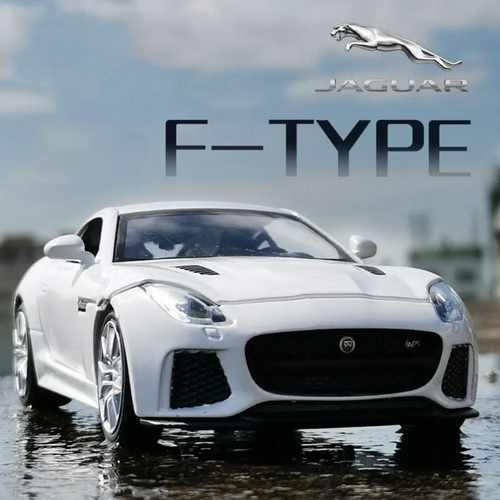 1:32 JAGUAR F-type Alloy Sports Car Model Toys 4 Doors Opened with Sound Light Pull Back Metal Body Vehices Kids Christmas Gifts