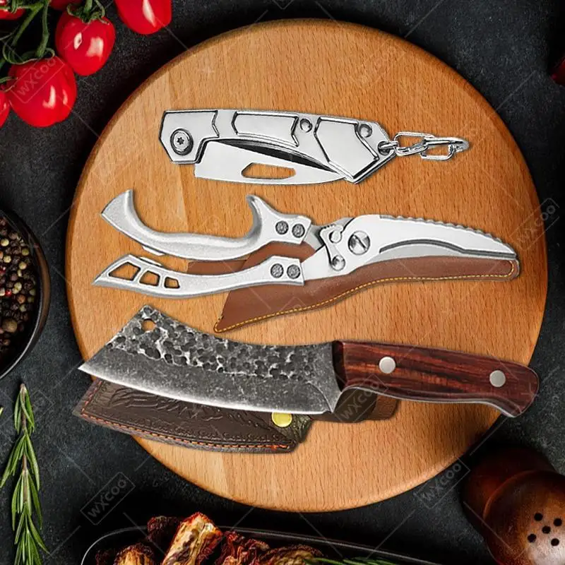 

Многоцелевой ручной кованый мясник, нож, ножницы для птицы, нож для резьбы по мясу, кухонный нож из нержавеющей стали