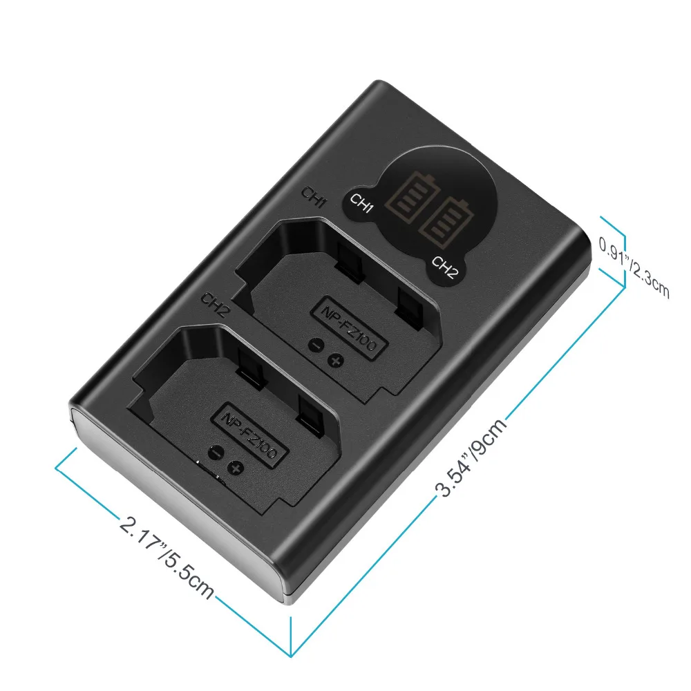 Neewer Dual USB Charger for Sony NP-FZ100 Battery For Sony  A7R V, A7S III, A7 IV, A6600, A7C,ZV-E1, FX3, FX30, A1, A9 II Camera view 5