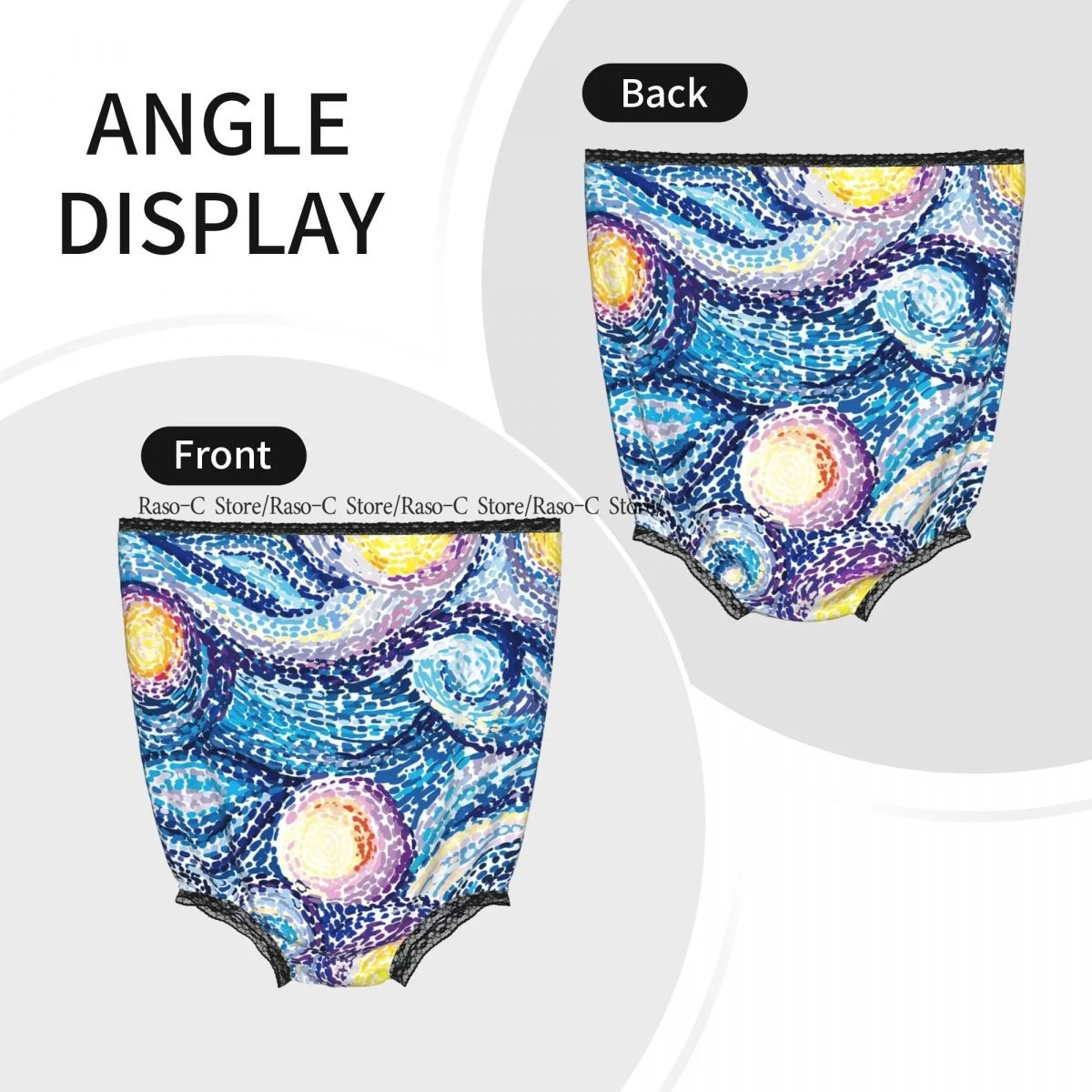 Party Funny Trick Granny Underwear Humorous Daily Wear Night Sky Stars Dots And Points Panties
