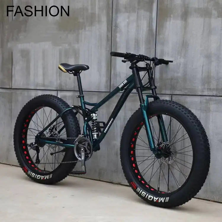 4.0 wide tires High carbon steel frame rappelling variable speed Mountain bike Off-road Beach Snow Bicycle Double disc brake