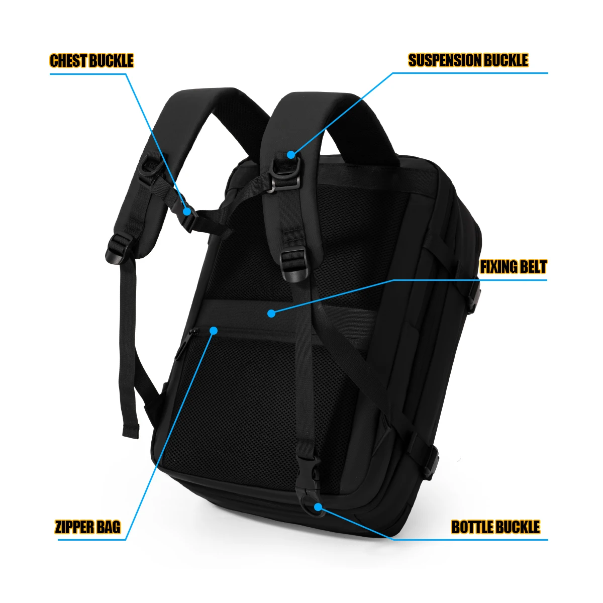 Large-Capacity Backpack Men's Travel Bag Multifunctional Computer Bag for Business Trips, Expandable for Conferences and International Travel
