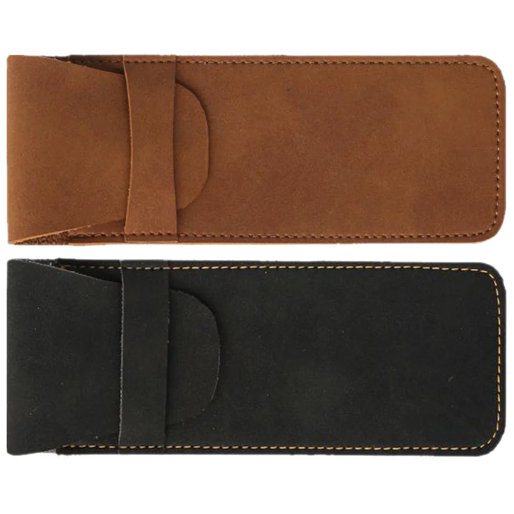 

2 Pcs Pencil Case Protective Cover Ballpoint Pens Fountain Pouch Holder Decorative Sleeve Bag Man