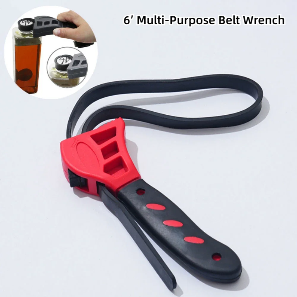 Adjustable Disassembly Tool Hand Tools 1Pcs 6 Inch Belt Wrench Oil Filter Puller Strap Wrench Chain Wrench Strap Opener Spanner