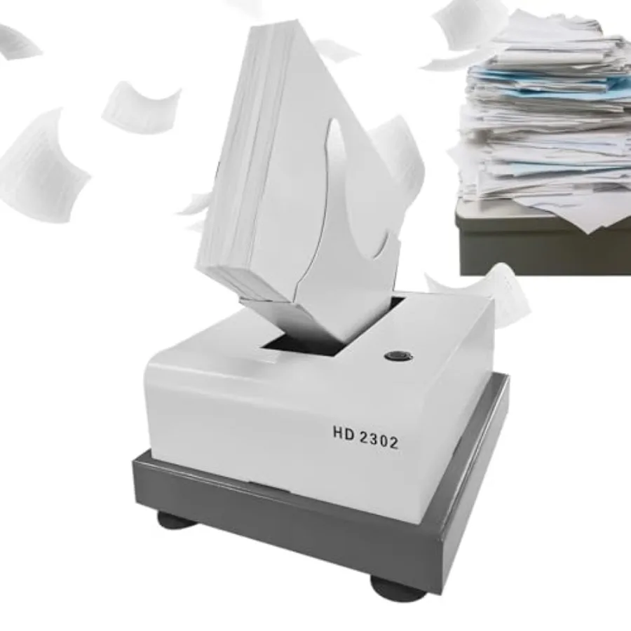 

Professional Desktop Paper Jogger for Office Use, ABS Plastic Body, Black Finish, 500-Page Capacity 2800 RPM Vibration for Inst