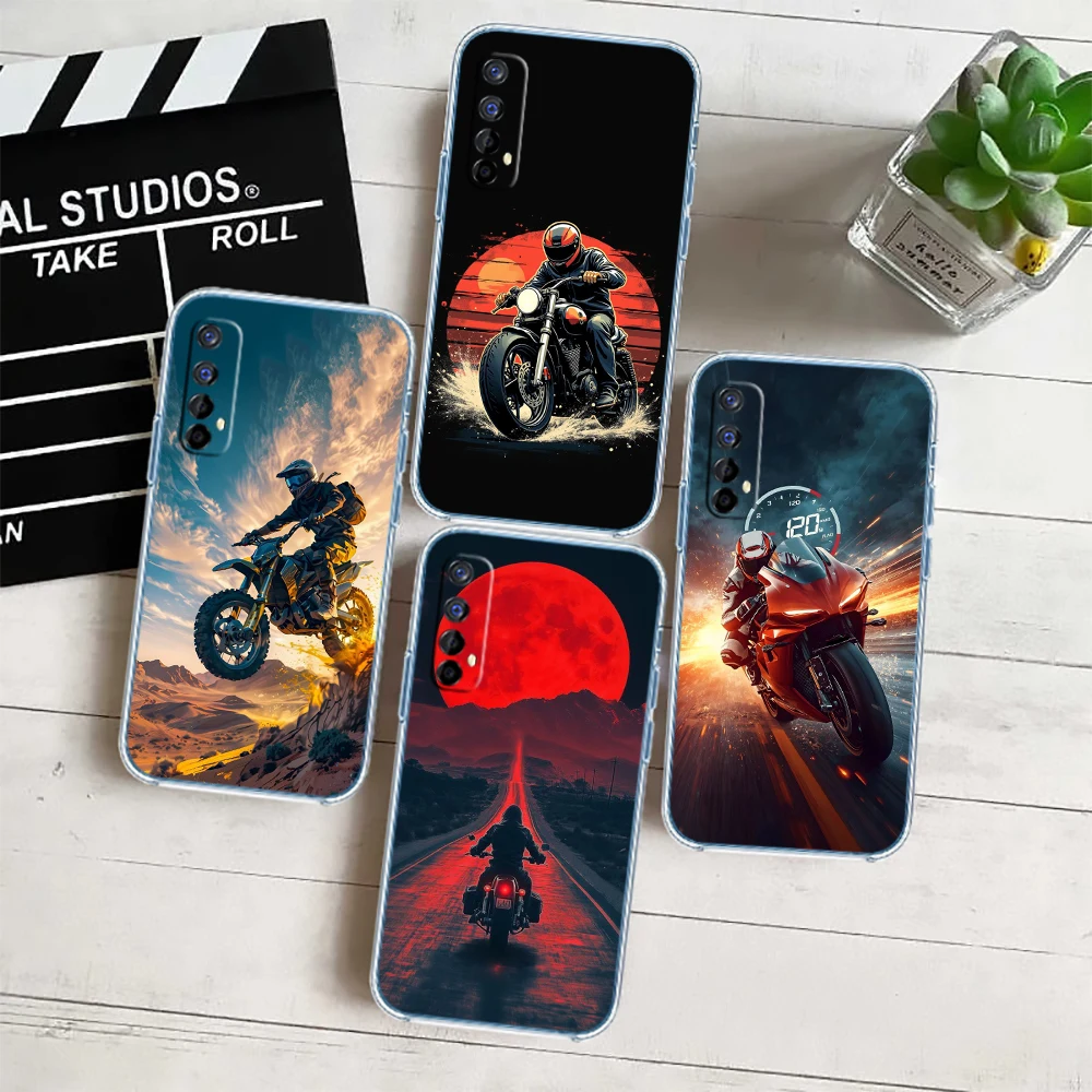 Motorcycle Racing Transparent Phone Case for Motorola G40 G04 G05 One Ace Action  Fusion Plus Hyper Macro Vision Zoom view 4