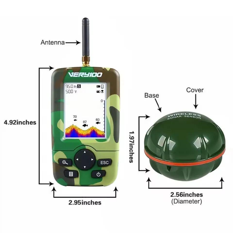 رادار مكتشف الأسماك اللاسلكي الجديد المحمول للتصوير تحت الماء بتقنية السونار جهاز كشف الأسماك بسرعة اكتشف قطيع الأسماك