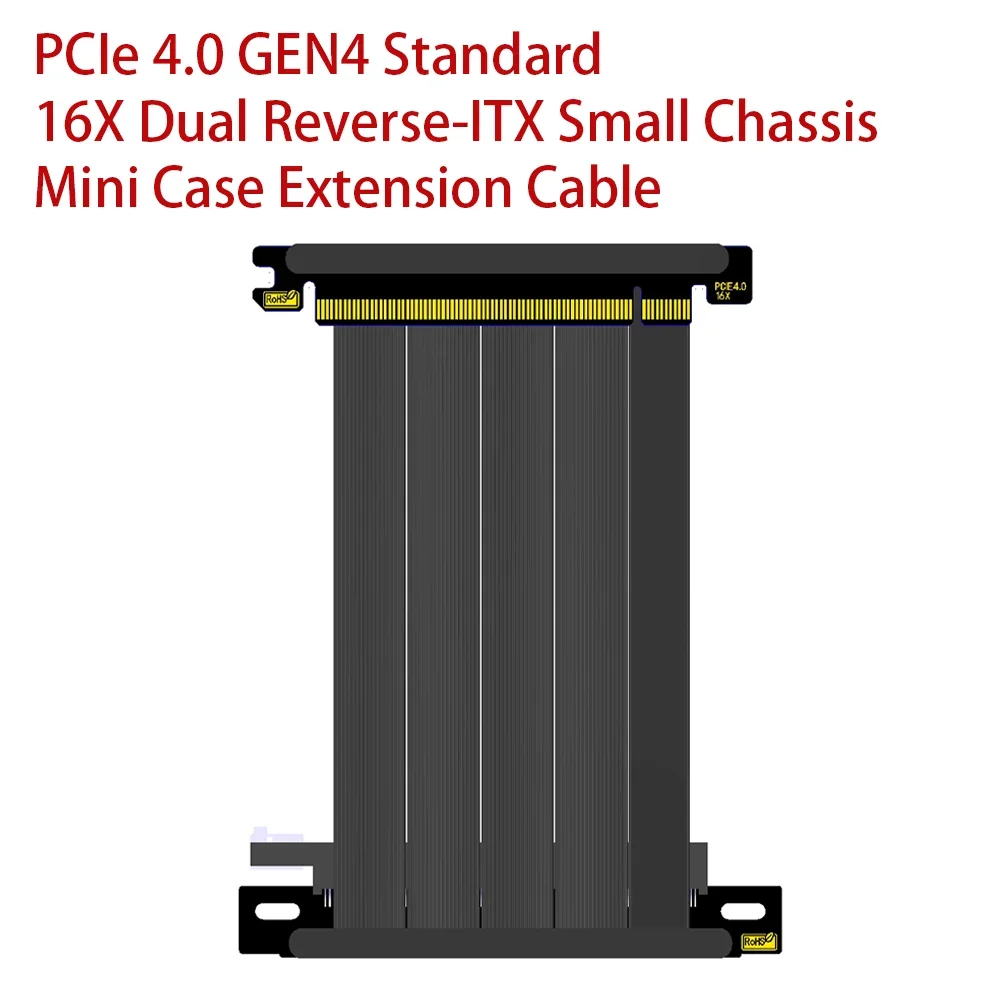 PCI-E4.0 Dual Reverse Graphics Card Extension Cable Full Speed Stability for ITX A4 K39 K55 Mini Small Chassis