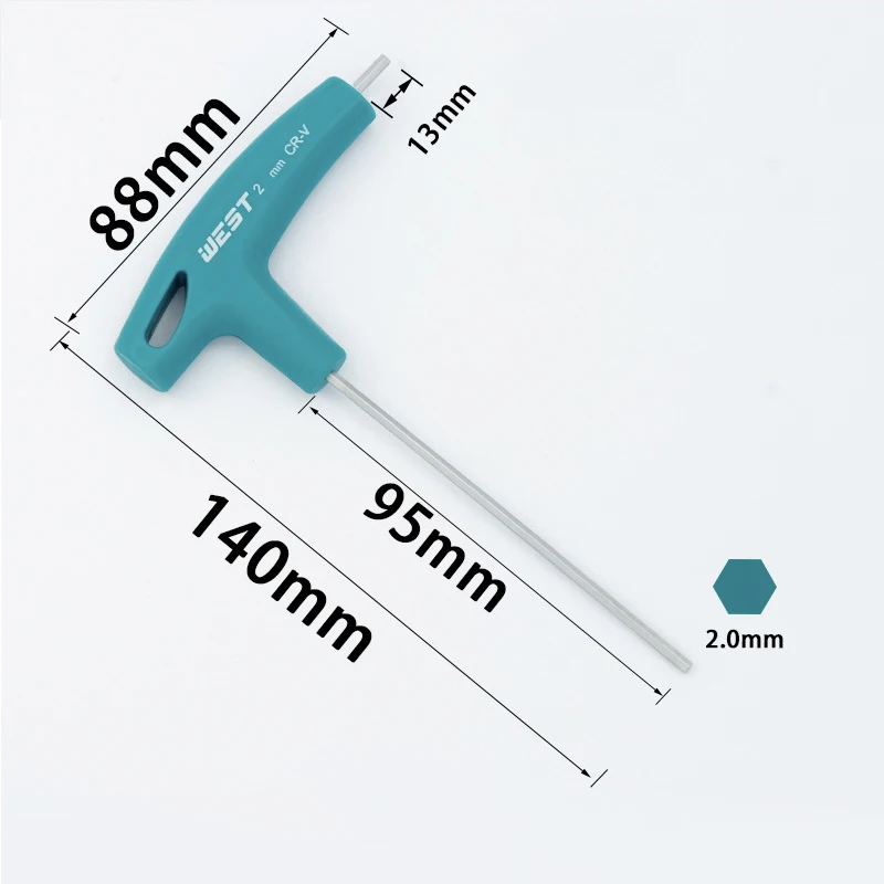    1PCS/6PCS T Handvat Hex Inbussleutel Schroeven Schroevendraaier Fiets Reparatie Tools, fiets Montage Moersleutel 2/2.5/3/4/5/6/8mm Inbussleutel - afbeelding 1