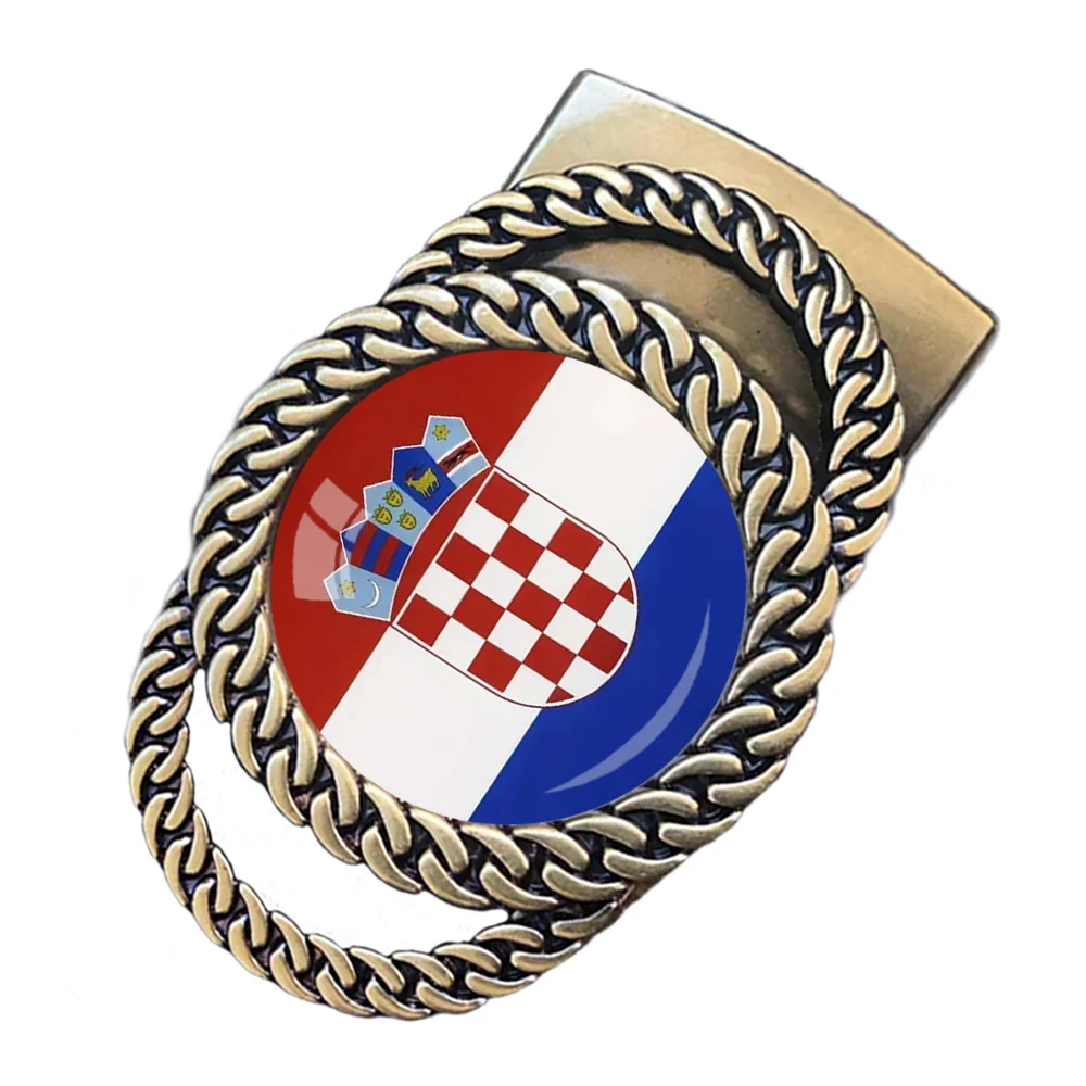 Croatia flag pattern automatic ratchet belt buckle fashion personalized waist accessory best gift for patriots