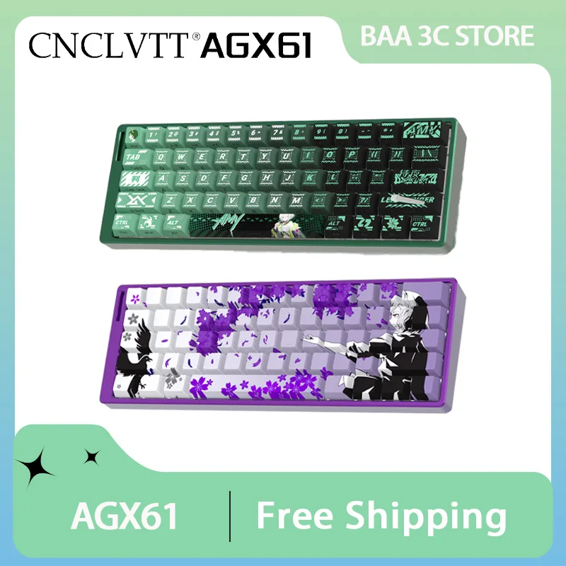 

AGX61 Customized CNC Aluminum Alloy Wired Mechanical Keyboard GATERON Magnetic Jade Pro Switch Gaming RGB Hot Swap Keyboard