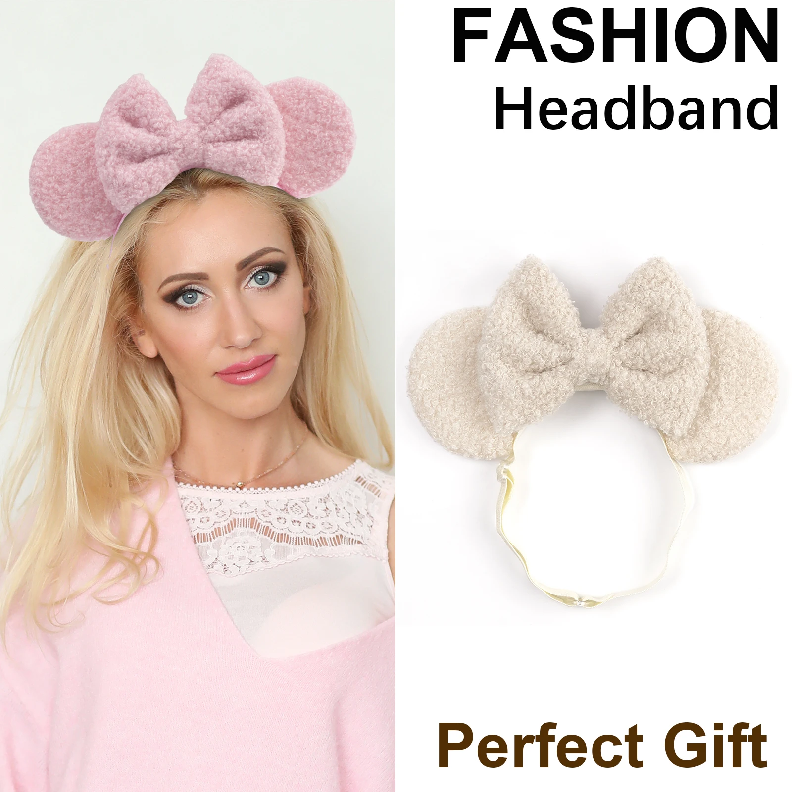 

1pc Disney Classic Hair Hoops Autumn Winter Plush Fashion Mickey Minnie Headband Daily Holiday Party Wear Gifts Hair Accessories