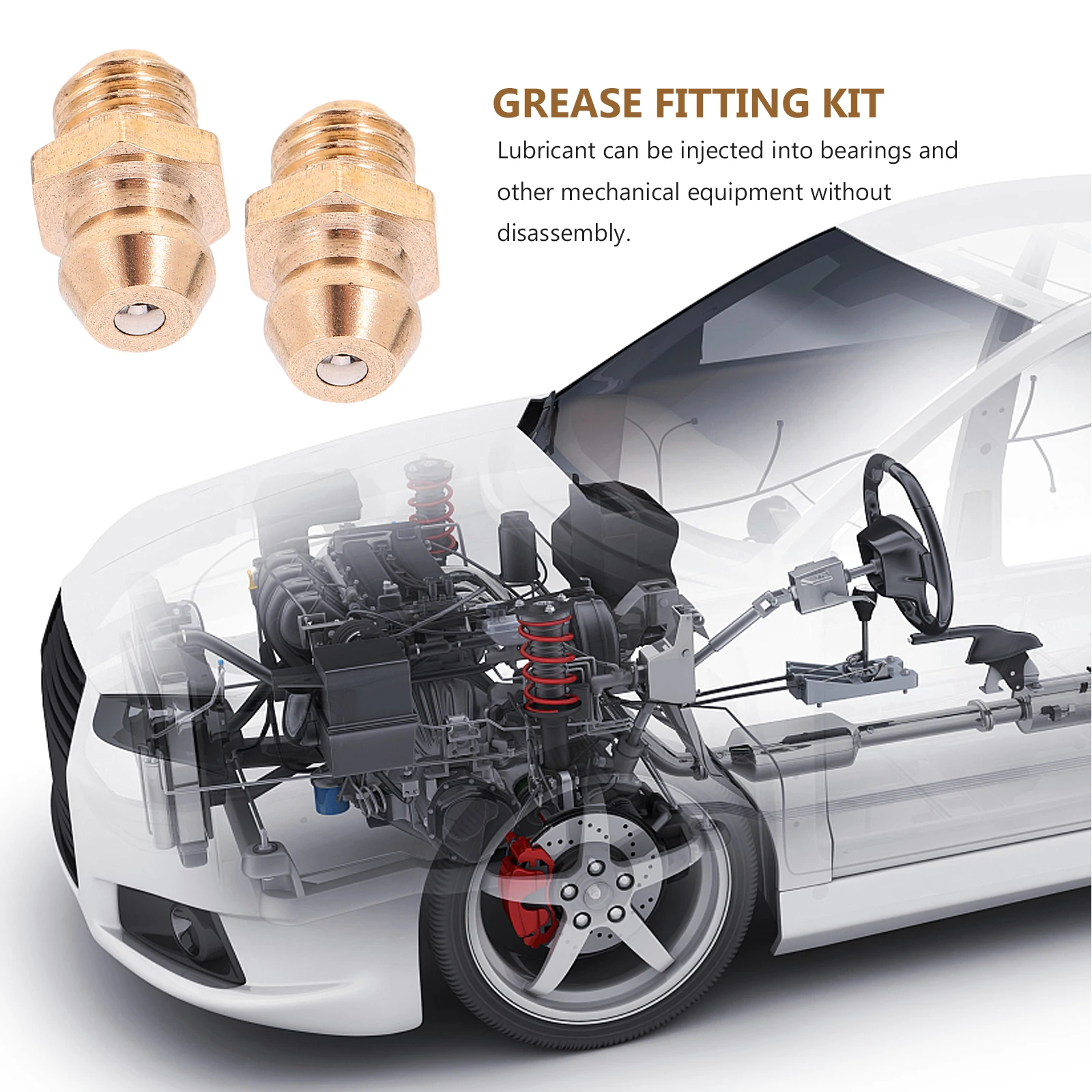 

25pcs Zerk Grease Fittings Nipples Kit Straight 1 4 28 SAE LT Brass Material Excavator Accessories Hydraulic Fittings
