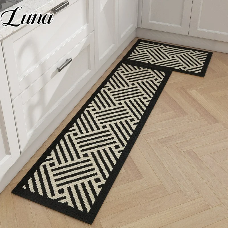 

Striped Floor Mat Kitchen Rug Home Water Absorbing Oil Resistant Square Carpet Modern Polypropylene Bedroom Area Rugs Bath Mats