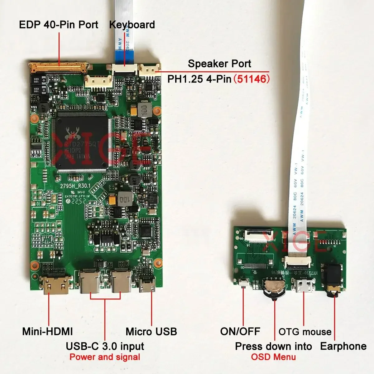 4K Driver Board Fit NV156QUM LTN156FL02 LTN156FL03 NE156QUM USB-C 3.0 Mini-HDMI Laptop Screen 3840x2160 40 Pin EDP 3840*2160 Kit - view 2