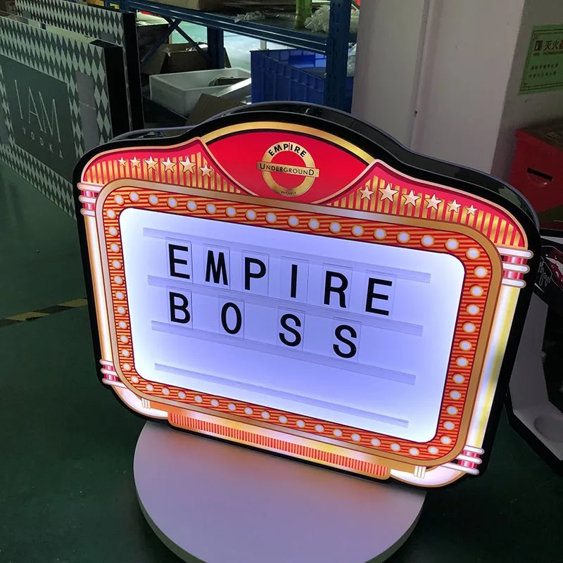 Customized Rechargeable NightClub LED Marquee Message Board Lighting Box Interchangeable Letters Sign Champagne Bottle Presenter