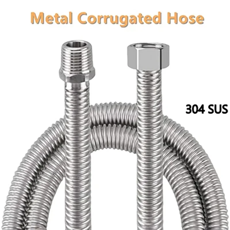 Water Inlet Pipe 304 Stainless Steel Braided Hose Water Heater Water Connection Pipe Extension Pipe Extension Pipe