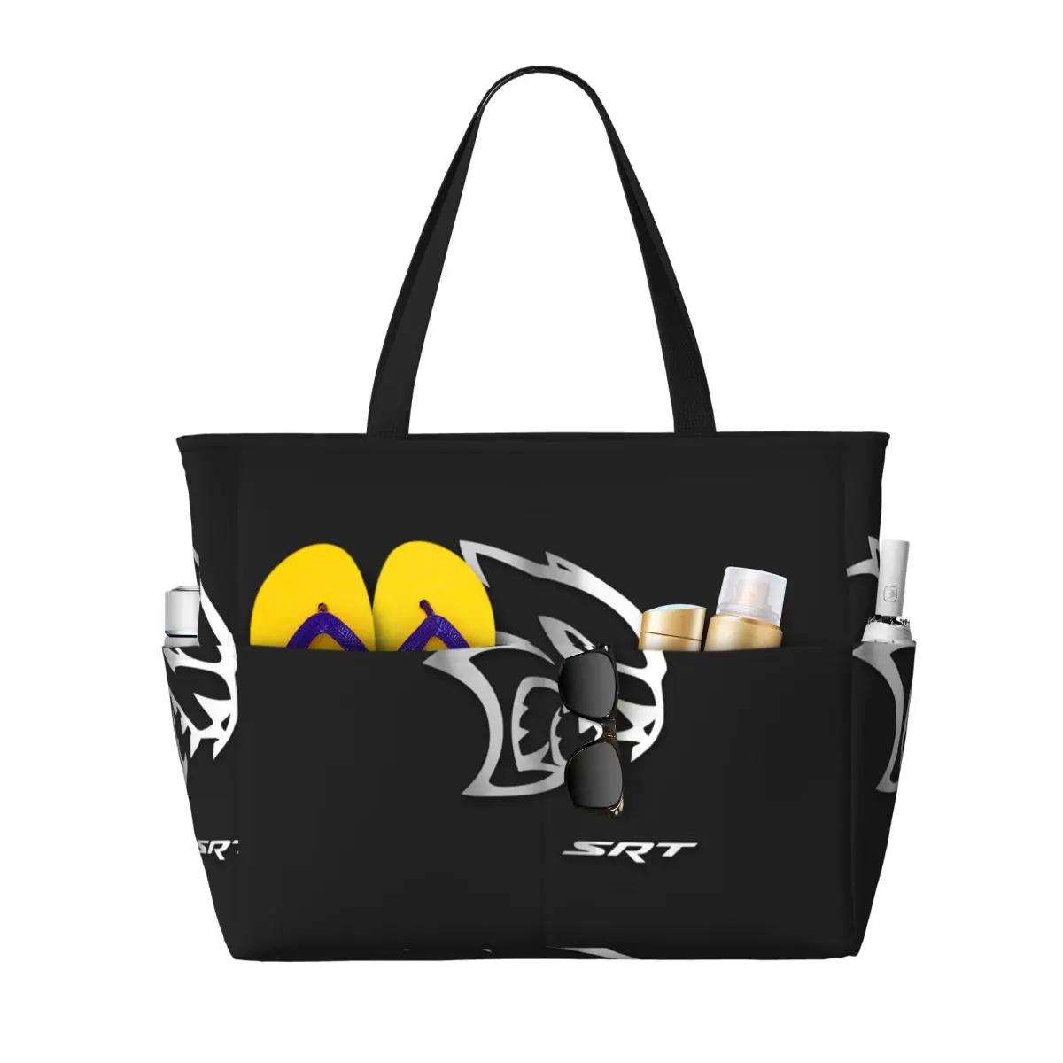 SRT Hellcat Demon Dodge Challenger Car Racing Beach Tote Bag Sport Gym Yoga Duffle Large Tote Bag Women Travel Bag Fitness bag