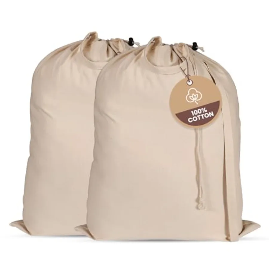 

Большая премиальная сумка для белья LFH Home из 100% хлопкового холста с завязками и ручками, сверхпрочная, многофункциональная, моющаяся, для дома и путешествий